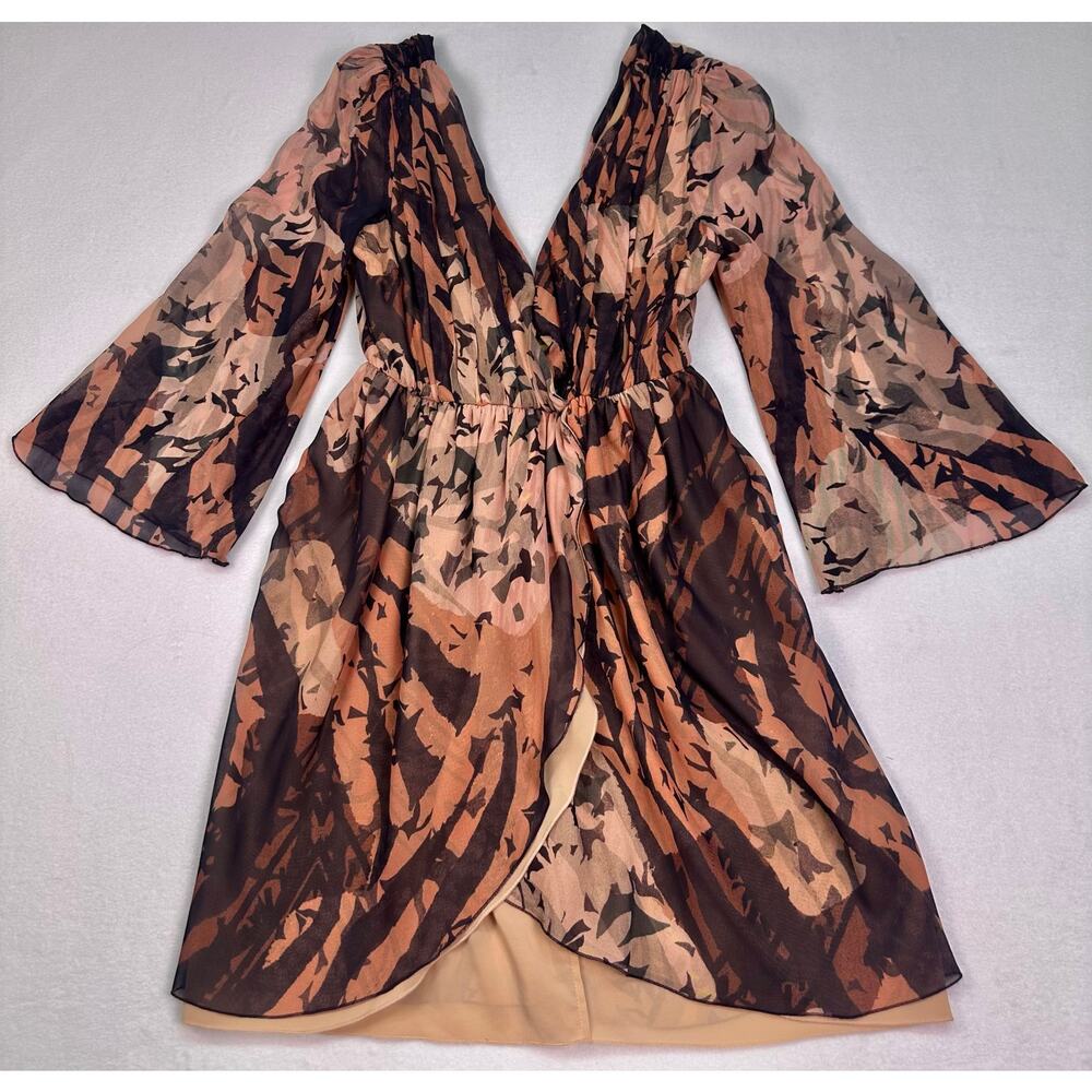 Alice + Olivia Silk Blush Floral Print Mini Dress Size Small Gossip Girl - Picture 3 of 10